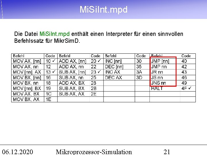  Mi. Si. Int. mpd Die Datei Mi. Si. Int. mpd enthält einen Interpreter