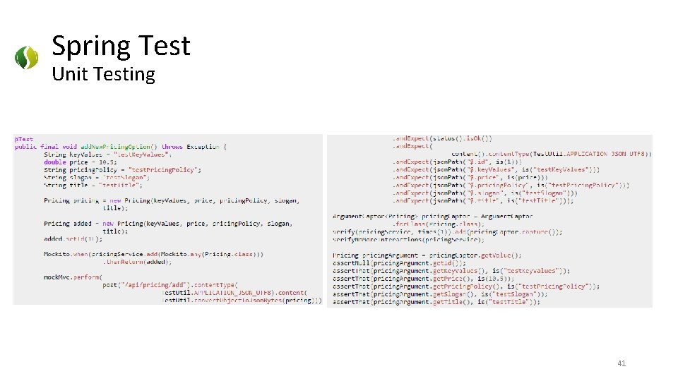 Spring Test Unit Testing 41 