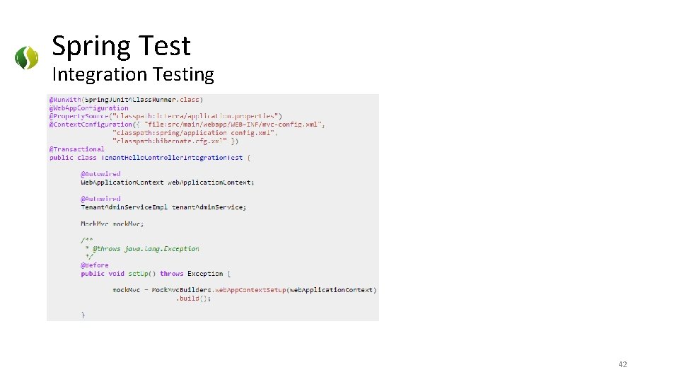 Spring Test Integration Testing 42 