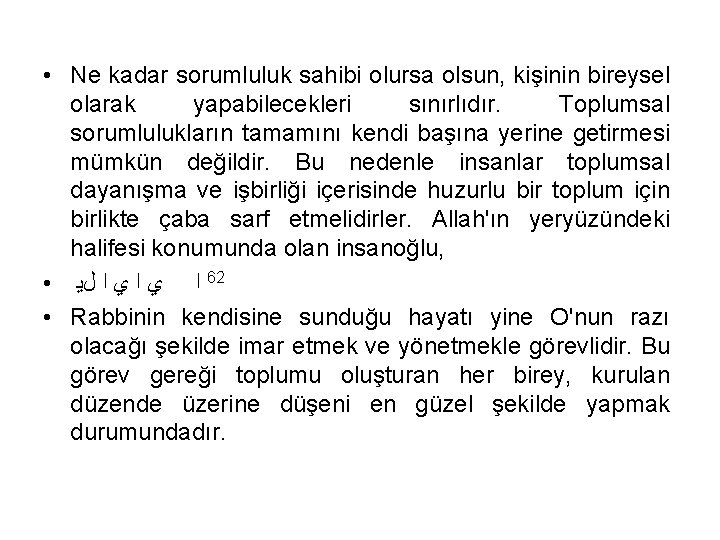  • Ne kadar sorumluluk sahibi olursa olsun, kişinin bireysel olarak yapabilecekleri sınırlıdır. Toplumsal