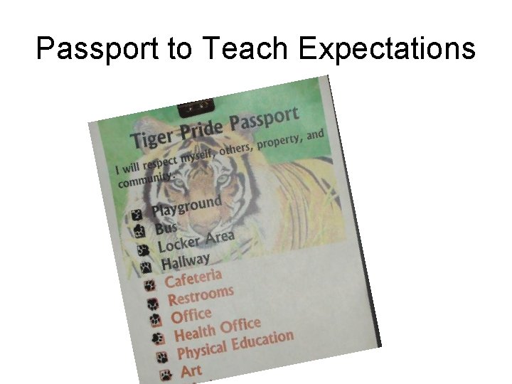 Passport to Teach Expectations 