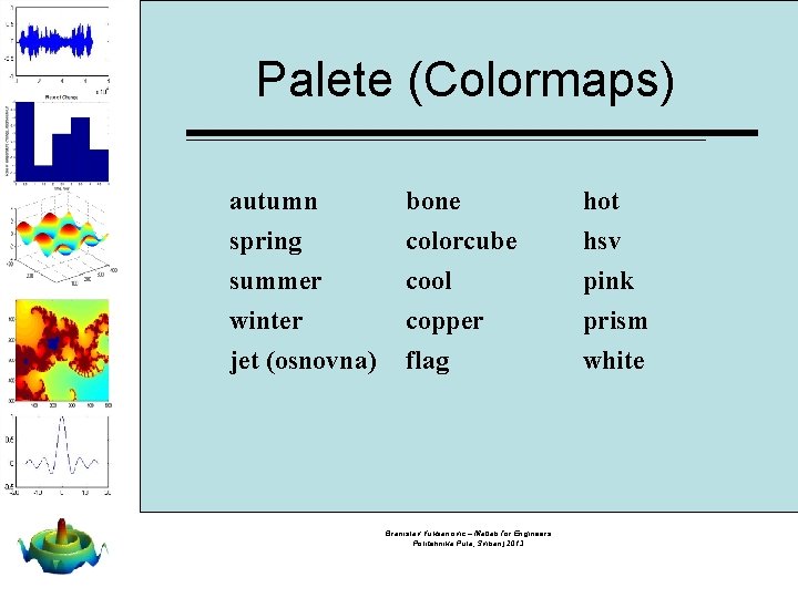 Palete (Colormaps) autumn spring summer winter bone colorcube cool copper hot hsv pink prism