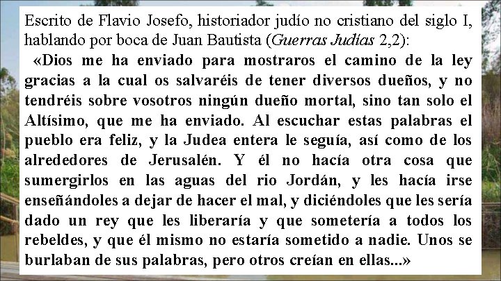 Escrito de Flavio Josefo, historiador judío no cristiano del siglo I, hablando por boca