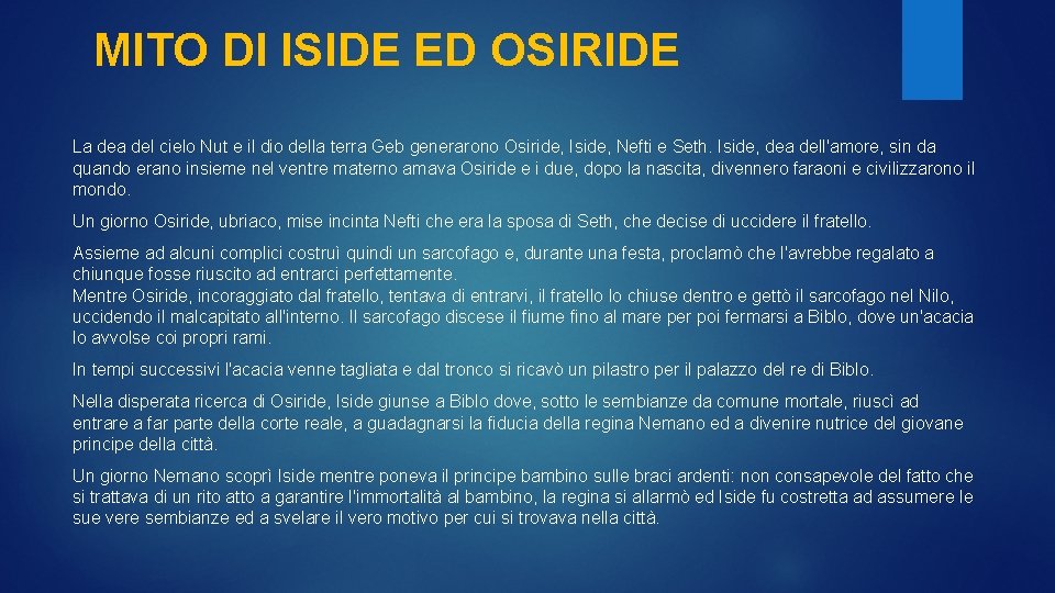 MITO DI ISIDE ED OSIRIDE La del cielo Nut e il dio della terra