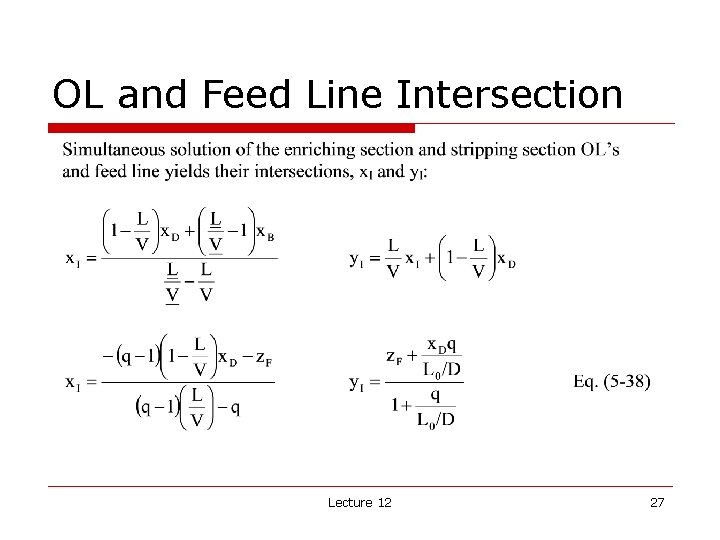 OL and Feed Line Intersection Lecture 12 27 