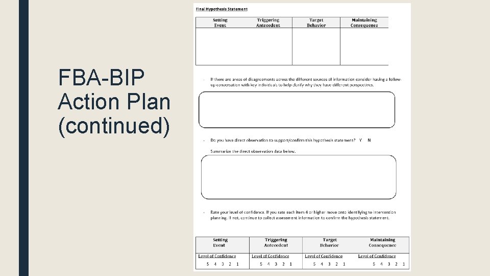 FBA-BIP Action Plan (continued) 