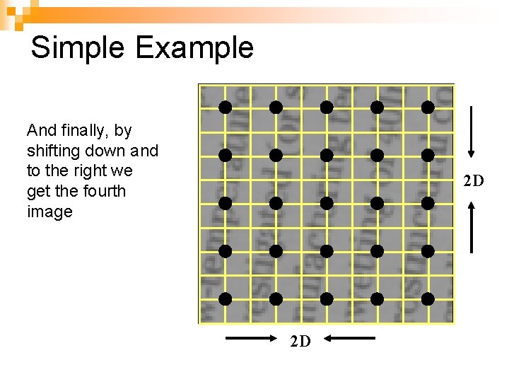 Simple Example And finally, by shifting down and to the right we get the