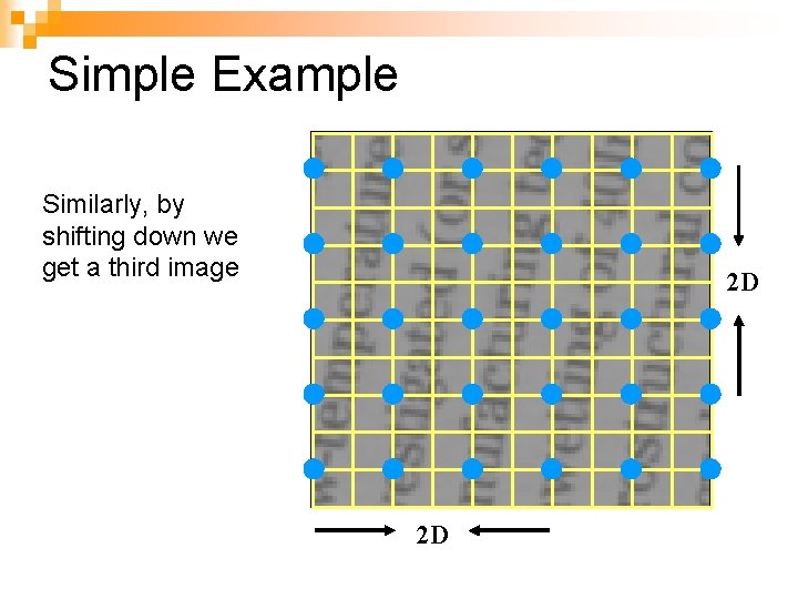 Simple Example Similarly, by shifting down we get a third image 2 D 2