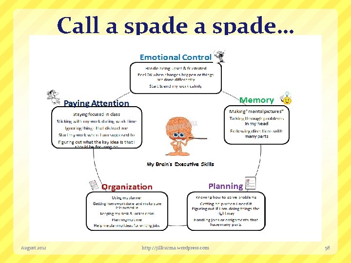 Call a spade… August 2012 http: //jillkuzma. wordpress. com 58 