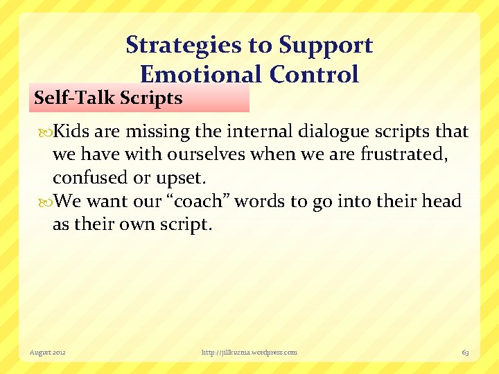 Strategies to Support Emotional Control Self-Talk Scripts Kids are missing the internal dialogue scripts
