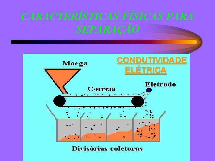 CARACTERÍSTICAS FÍSICAS PARA SEPARAÇÃO CONDUTIVIDADE ELÉTRICA 