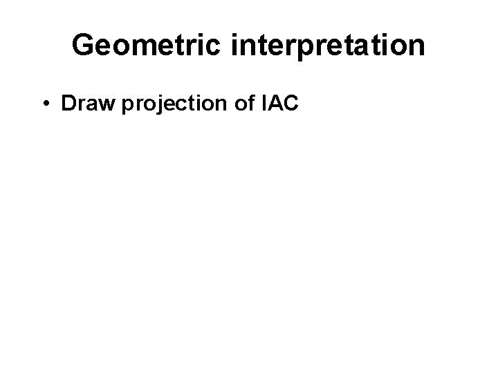 Geometric interpretation • Draw projection of IAC 