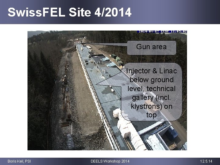 Swiss. FEL Site 4/2014 Gun area Injector & Linac below ground level, technical gallery