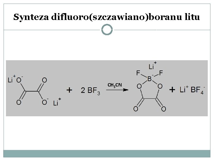Synteza difluoro(szczawiano)boranu litu CH 3 CN 