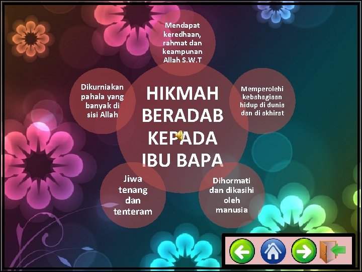 Mendapat keredhaan, rahmat dan keampunan Allah S. W. T Dikurniakan pahala yang banyak di