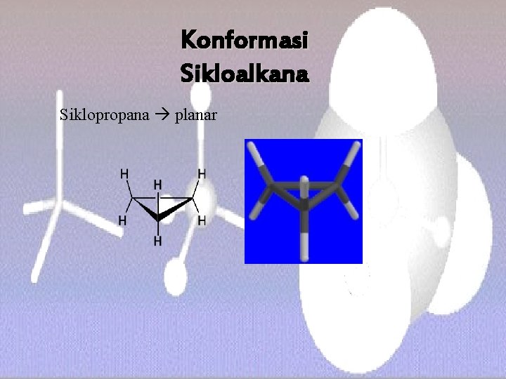 Konformasi Sikloalkana Siklopropana planar 