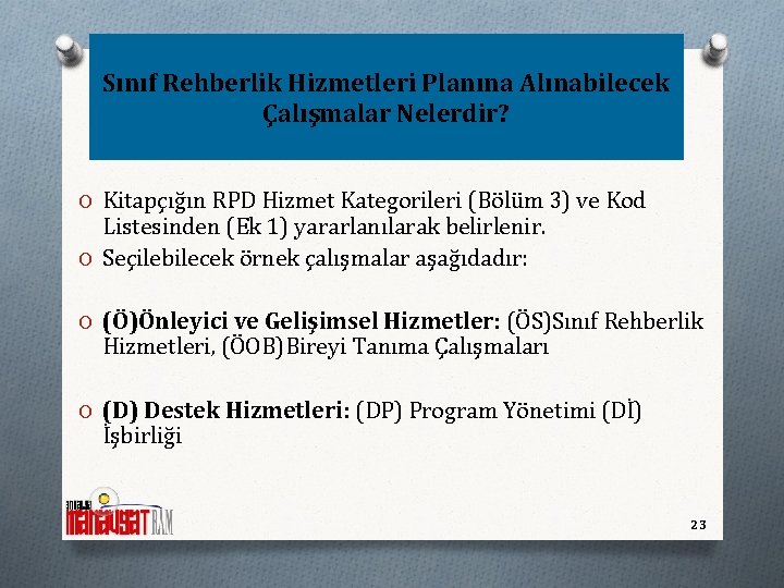 Sınıf Rehberlik Hizmetleri Planına Alınabilecek Çalışmalar Nelerdir? O Kitapçığın RPD Hizmet Kategorileri (Bölüm 3)