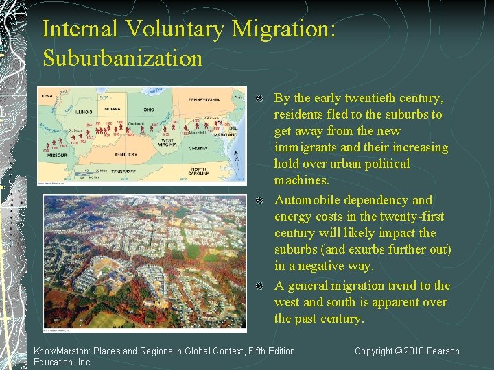 Internal Voluntary Migration: Suburbanization By the early twentieth century, residents fled to the suburbs