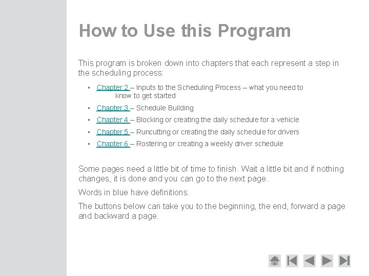 How to Use this Program This program is broken down into chapters that each