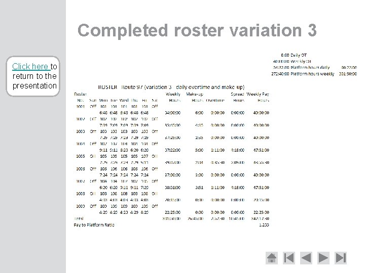 Completed roster variation 3 Click here to return to the presentation 