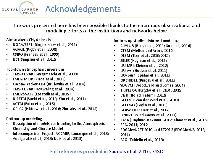 Acknowledgements The work presented here has been possible thanks to the enormous observational and