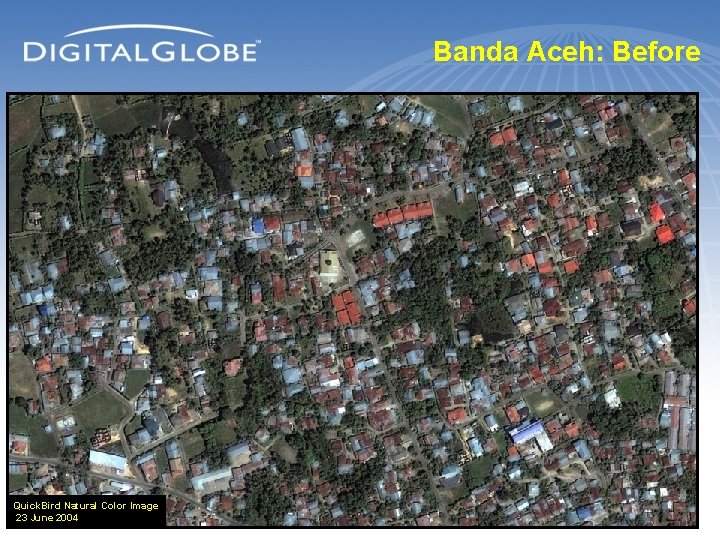 Banda Aceh: Before Quick. Bird Natural Color Image 23 June 2004 