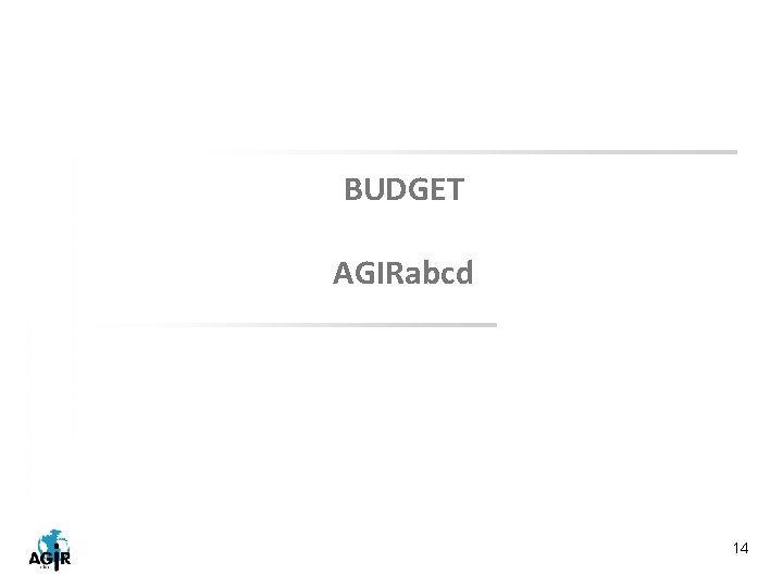 BUDGET AGIRabcd 14 