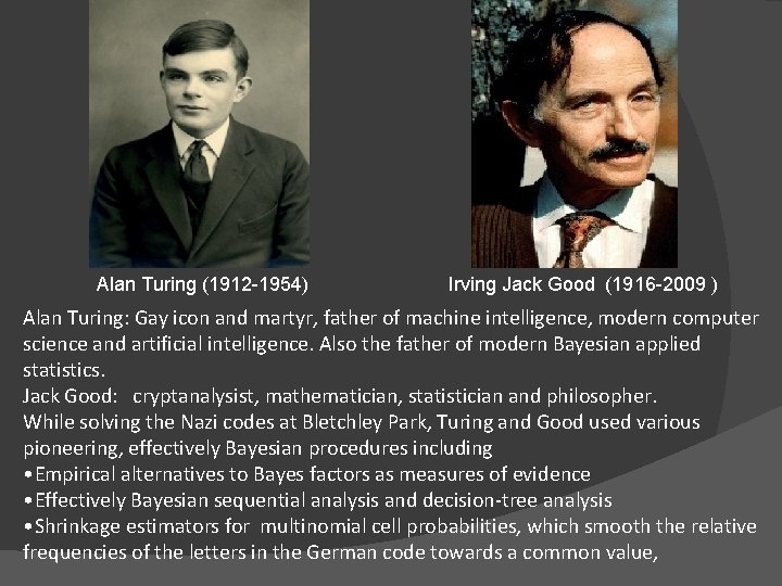 Alan Turing (1912 -1954) Irving Jack Good (1916 -2009 ) Alan Turing: Gay icon