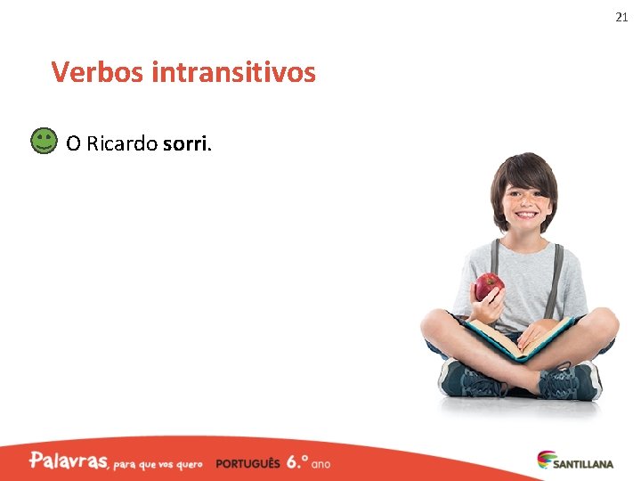 21 Verbos intransitivos O Ricardo sorri. 