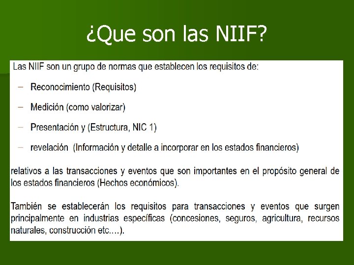 ¿Que son las NIIF? 