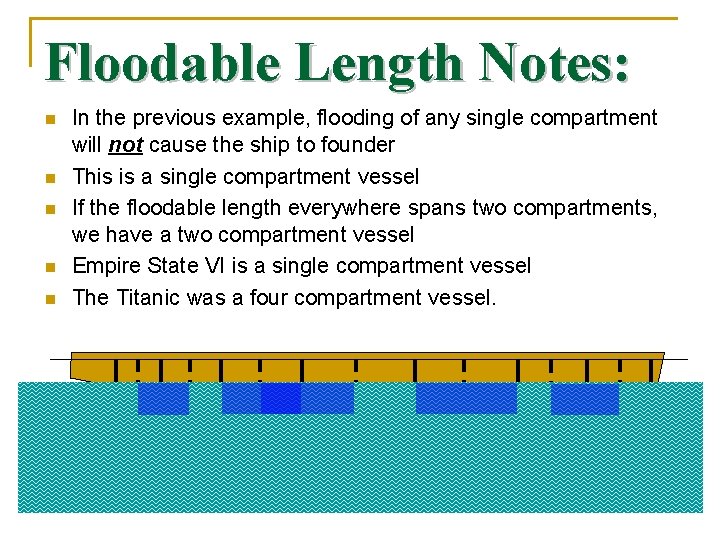 Floodable Length Notes: n n n In the previous example, flooding of any single