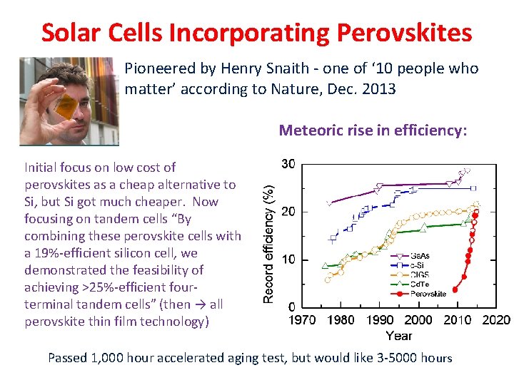 Solar Cells Incorporating Perovskites Pioneered by Henry Snaith - one of ‘ 10 people