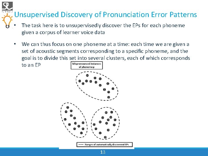Unsupervised Discovery of Pronunciation Error Patterns • The task here is to unsupervisedly discover