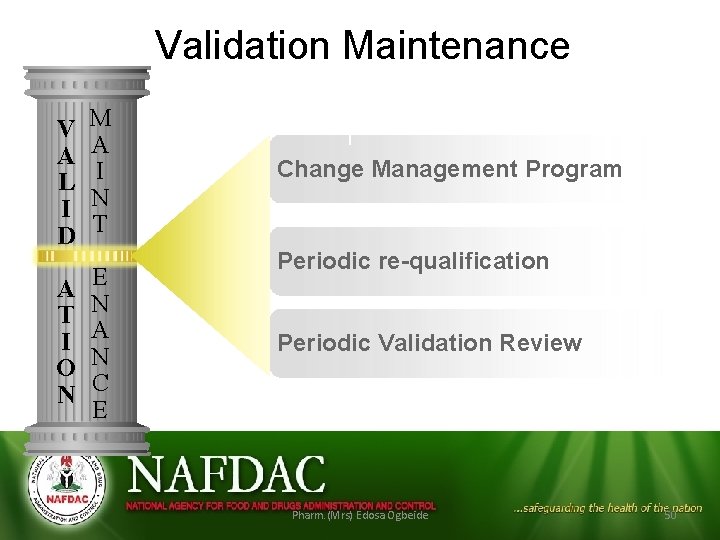 Validation Maintenance V A L I D M A I N T A T