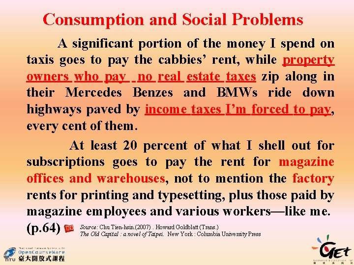 Consumption and Social Problems A significant portion of the money I spend on taxis