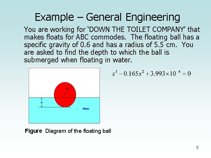 Example – General Engineering You are working for ‘DOWN THE TOILET COMPANY’ that makes