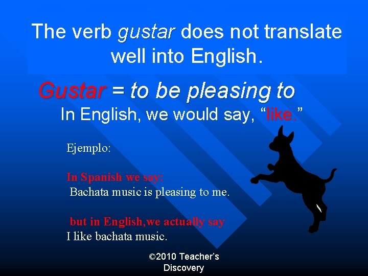 The verb gustar does not translate well into English. Gustar = to be pleasing