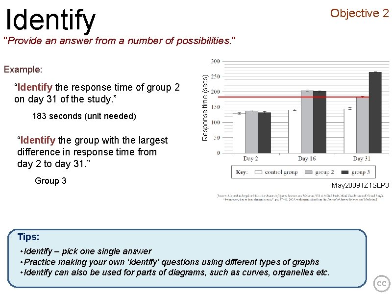 Identify Objective 2 "Provide an answer from a number of possibilities. " “Identify the
