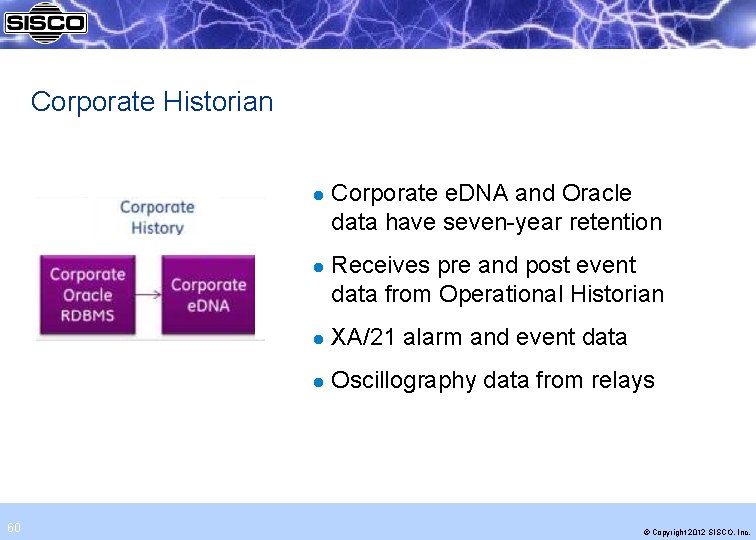 Corporate Historian l l 60 Corporate e. DNA and Oracle data have seven-year retention