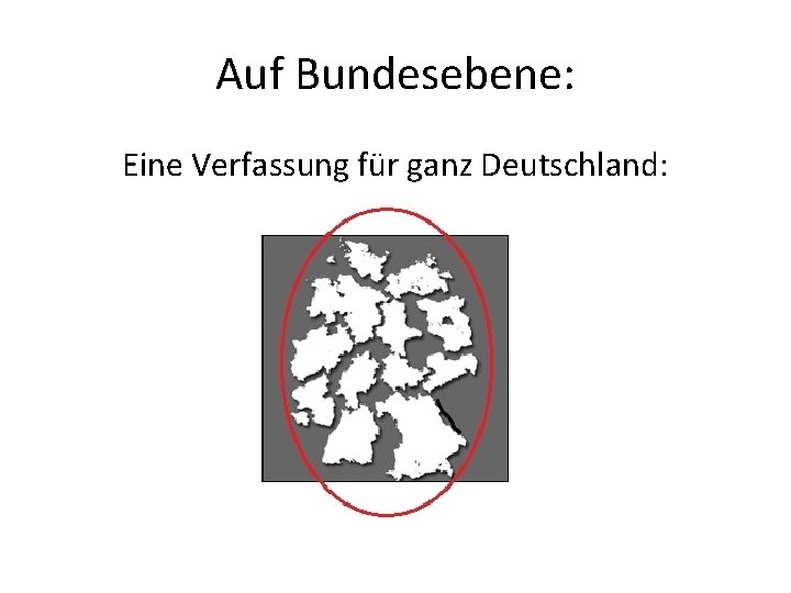 Auf Bundesebene: Eine Verfassung für ganz Deutschland: 