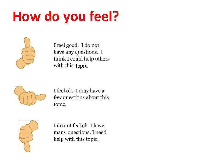 How do you feel? topic. 