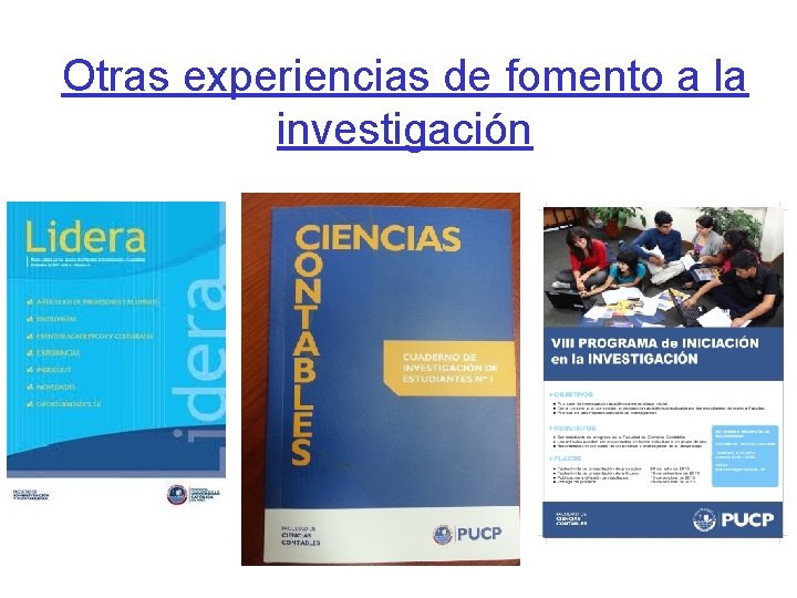 Otras experiencias de fomento a la investigación 