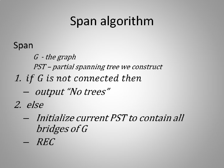 Span algorithm • 