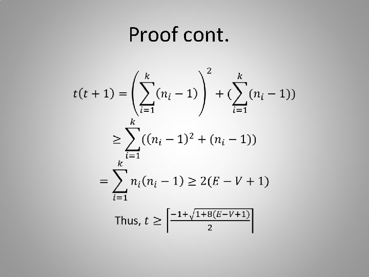 Proof cont. • 