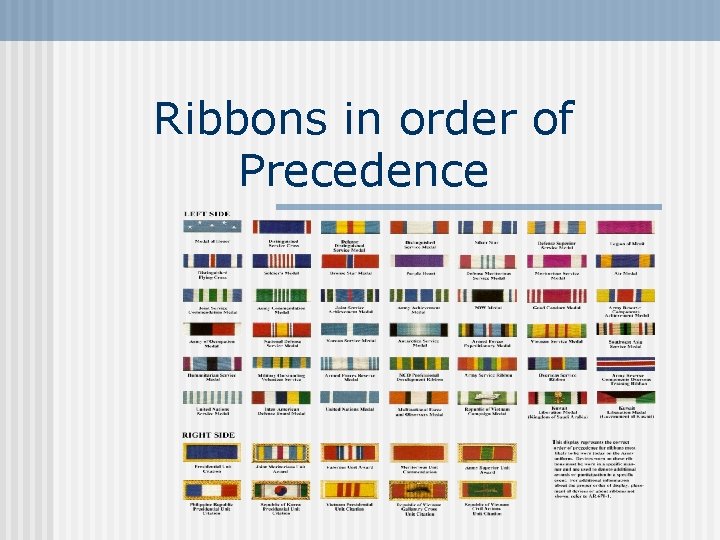 Ribbons in order of Precedence 