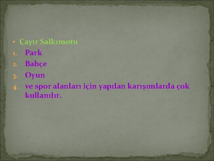  • Çayır Salkımotu Park 2. Bahçe 3. Oyun 4. ve spor alanları için