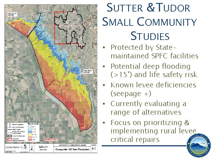 SUTTER & TUDOR SMALL COMMUNITY STUDIES • Protected by Statemaintained SPFC facilities • Potential