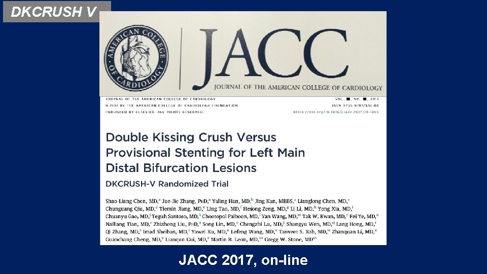 DKCRUSH V JACC 2017, on-line 