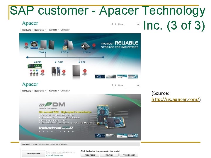 SAP customer - Apacer Technology Inc. (3 of 3) (Source: http: //us. apacer. com/)
