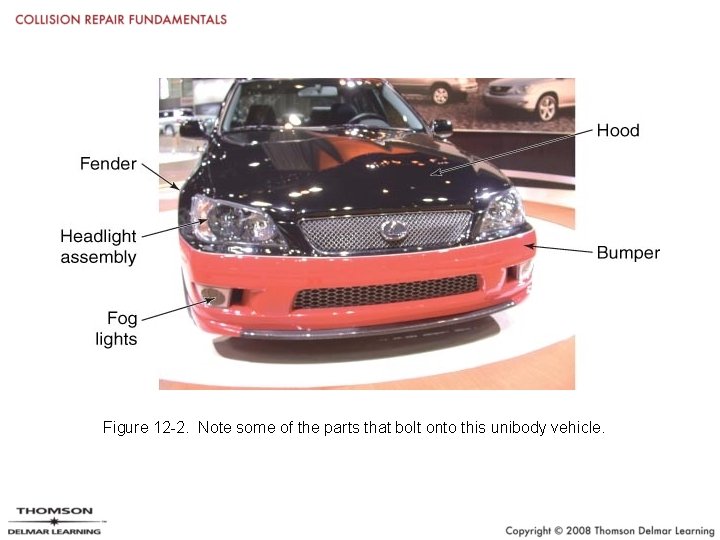 Figure 12 -2. Note some of the parts that bolt onto this unibody vehicle.